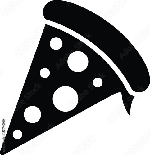 pepperoni pizza black silhouette on white background