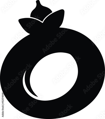 tortellini ring black silhouette on white background