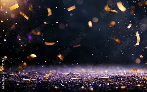 Colorful Confetti Falling on a Festive Background During a Celebration Event ...