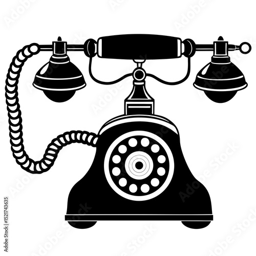 old phone isolated on white background