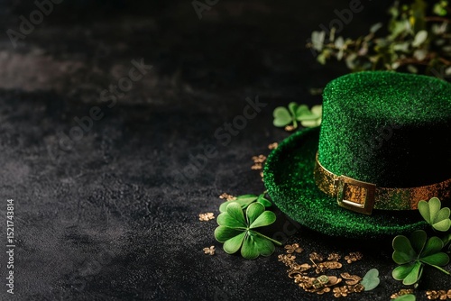 Green Beer With Decorations for Festive Celebration at a Bar During Springtim...