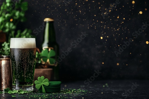 Green Beer and Festive Decorations Create a Cheerful Atmosphere for Celebration