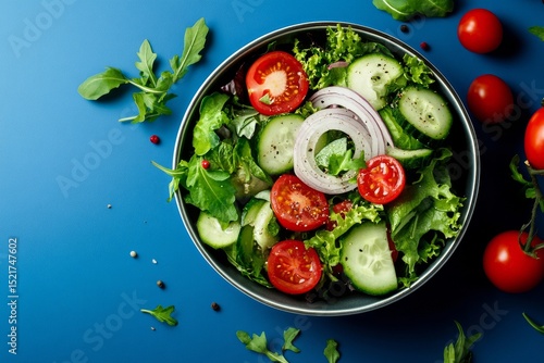 Fresh Vegetable Salad Served in a Bowl During a Bright and Colorful Afternoon.