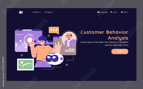 AI In Marketing. Flat Vector Illustration
