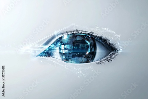 Dynamic Abstract Futuristic Circular Design With Glowing Light and Digital El...