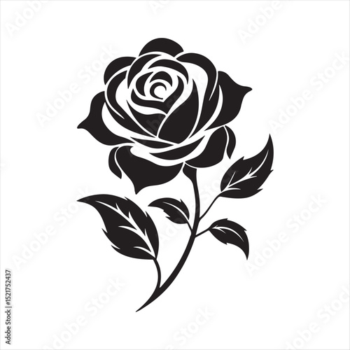 Wallpaper Mural rose floral ornament line art Torontodigital.ca