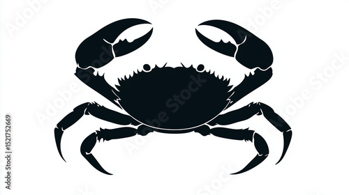 Clean black crab silhouette icon in vector format isolated on a white background, perfect for marine and beach designs.