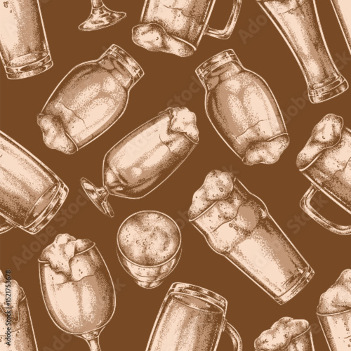 Beer styles showcased in diverse glasses