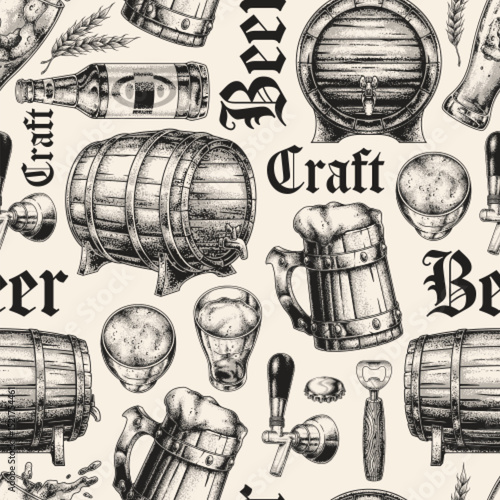 Different types of beer and brewing elements