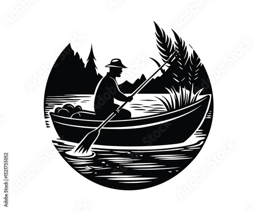 A serene vector illustration of a gondola in Venice, silhouetted fishing boats on the ocean, and a fun summer canoe on the river