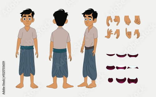 Indian man cartoon character. moral stories for the best cartoon character.