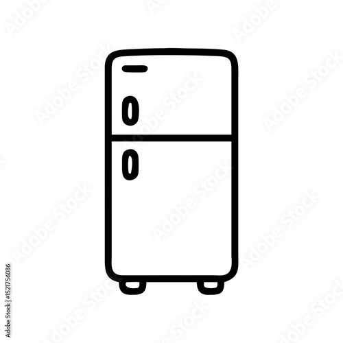 Vector refrigerator illustration with simple design and copy space