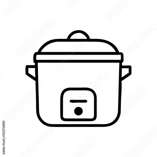 Vector multicooker illustration with simple design and copy space
