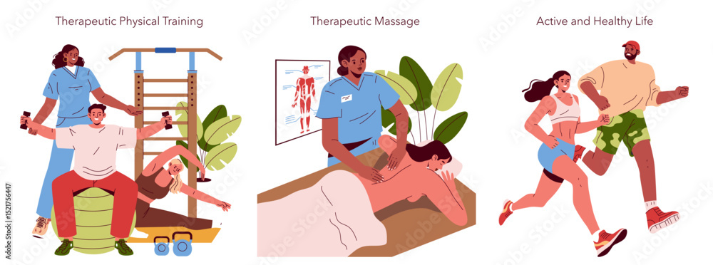 Fototapeta premium Therapeutic Exercises and Lifestyle Activities for Wellness