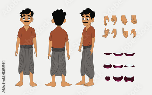 Indian man cartoon character. moral stories for the best cartoon character.