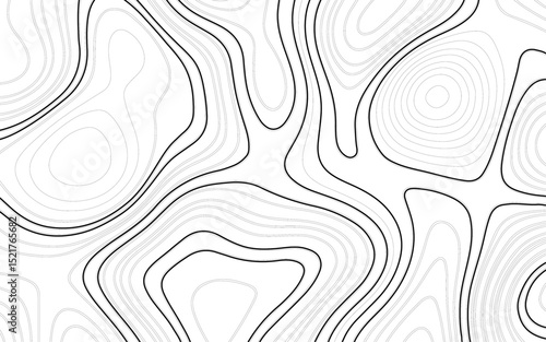 topographic map vector, imaginary landscape , black lines on white background. Topographic map. Vector background. Vector illustration