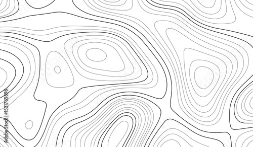 topographic map vector, imaginary landscape , black lines on white background. Topographic map. Vector background. Vector illustration