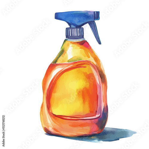 watercolor of Detergent, vector high quality, isolated on a white background.