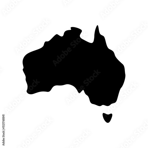 Australia Country map for travel and design presentation. Australian silhouette map with isolated background