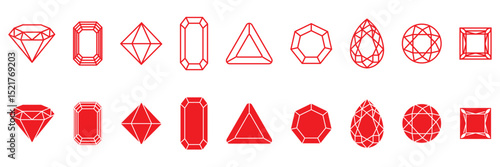 diamond icon line art vector illustration outline design