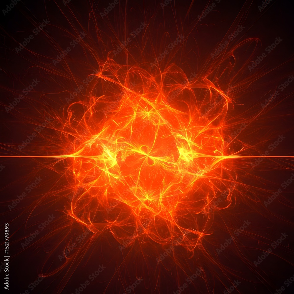 Obraz premium Abstract Fire Energy Fractal Art