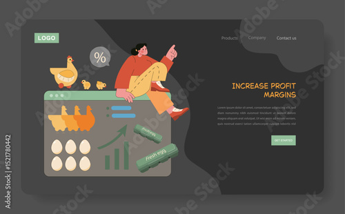 Egg Farm. Flat Vector Illustration