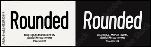 Rounded condensed vector font. Uppercase, lowercase, and number alphabet vector font. 