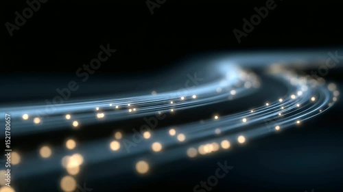 High-Tech Abstract Light Trails Representing Digital Data Streams