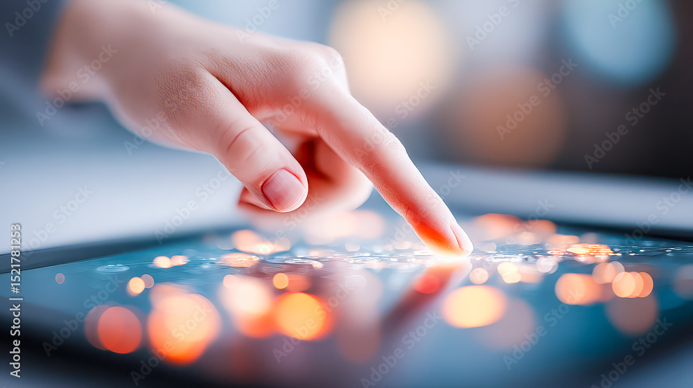 Touching the digital surface brings vibrant colors to life in a creative exchange of light and technology Touching the digital surface brings vibrant colors to life in a creative exchange of light and technology