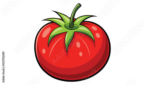 Photo of cartoon tomato isolated on white background