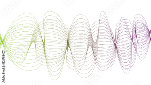 Vector curvy abstract line art wavy flowing dynamic colorful lines white background in concept music or sound, wave, wind, information flow pattern background wavy strings and threads flowy art	
