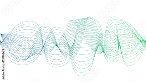 Vector curvy abstract line art wavy flowing dynamic colorful lines white background in concept music or sound, wave, wind, information flow pattern background wavy strings and threads flowy art	
