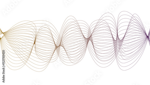Vector curvy abstract line art wavy flowing dynamic colorful lines white background in concept music or sound, wave, wind, information flow pattern background wavy strings and threads flowy art	

