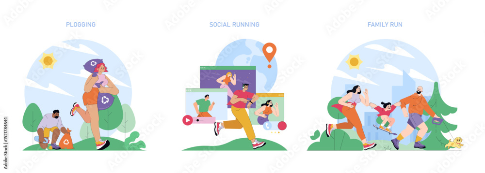 World Running Day. Flat Vector Illustration World Running Day. Flat Vector Illustration