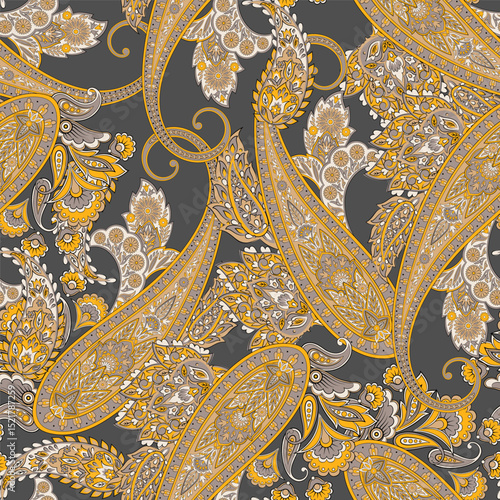 Paisley Seamless Vector Pattern. Indian floral motifs for fabric designs