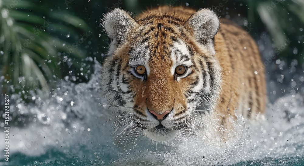 Bengal Tiger Emerging From Water With Splashes, Showcasing Wildlife Conservation and Nature's Beauty in a Powerful Display of Animal Strength : Generative AI Bengal Tiger Emerging From Water With Splashes, Showcasing Wildlife Conservation and Nature's Beauty in a Powerful Display of Animal Strength : Generative AI