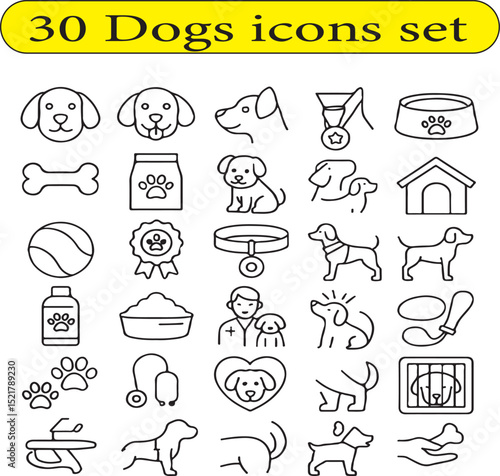 Dog icons set
