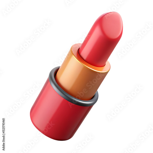 Red lipstick 3d render isolated on transparent background