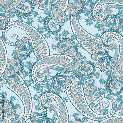 Vintage floral background. Damask paisley seamless vector pattern