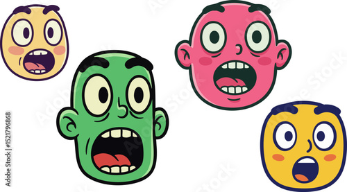 Scared and Shocked Cartoon Faces