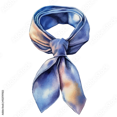 watercolor vector of Cravat, high quality, isolated on a white background.