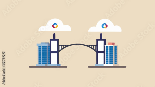 Connecting businesses through seamless cloud integration for enhanced workflow and productivity with flat