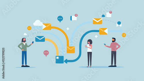 Visualizing effortless email communication across devices highlighting user friendly design with pastel