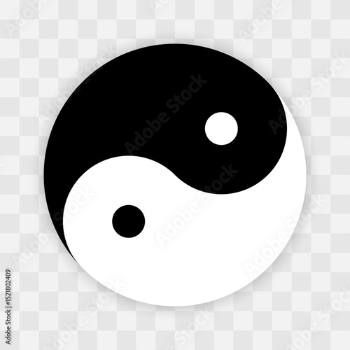 Illustrating the yin and yang symbol, this design depicts two interlocking shapes representing opposing forces. The black and white halves embody balance and harmony in life.