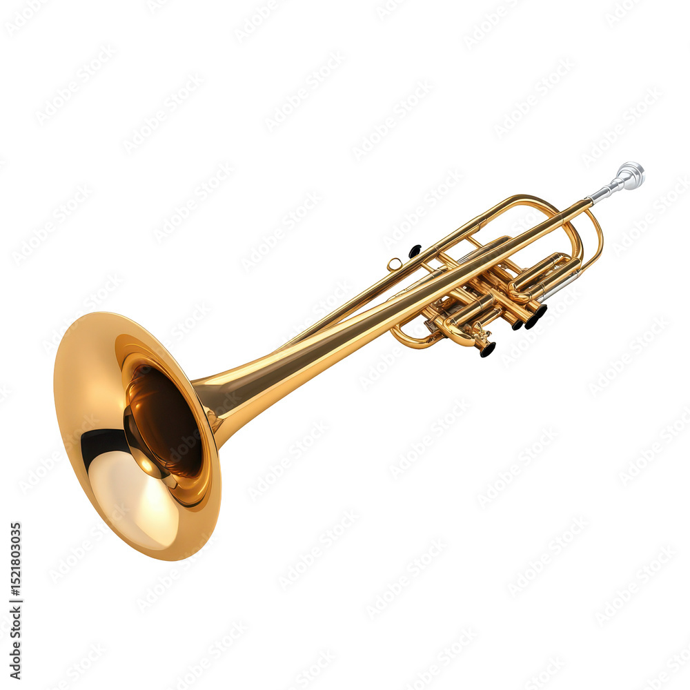 Obraz premium Shiny brass instrument resting on a surface, showcasing intricate design and craftsmanship during bright lighting conditions