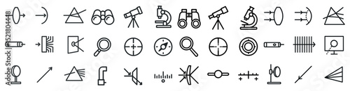 Scientific instruments and optical icons for educational design