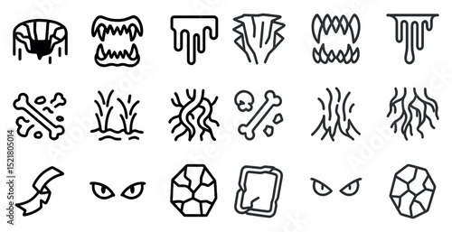 Halloween horror icons for spooky designs and creative projects