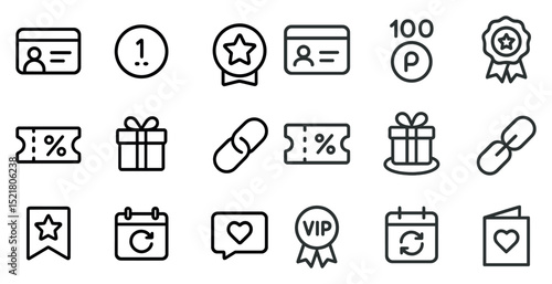 Loyalty and reward program icons for app and web design