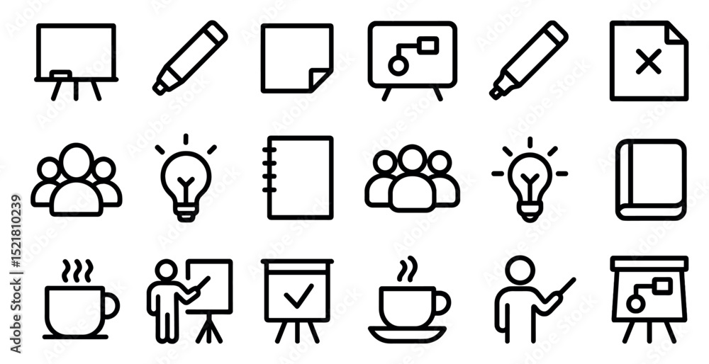 Business and education icons for creative design projects