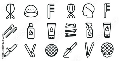 Hair care and styling tools collection for beauty and self-care concepts